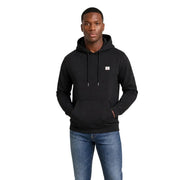 Calvin Klein Schwarzer Herren-Kapuzenpullover aus Baumwolle mit kleinem weißen Logo auf der Brust und passenden Kordelzügen