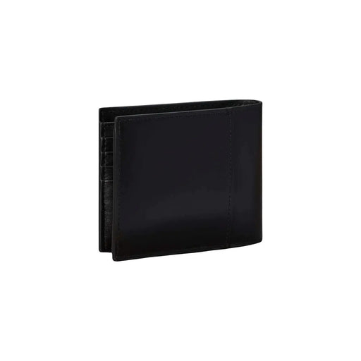 Calvin Klein Schwarze Herren-Geldbörse aus Leder mit glatter, glänzender Oberfläche und dezenten Ziernähten, Maße: 11 x 9,5 cm