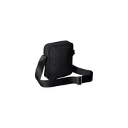 Calvin Klein Schwarze Herren-Umhängetasche aus Nylon mit silberner Schnalle und geripptem Riemen, 16 x 20 x 6 cm