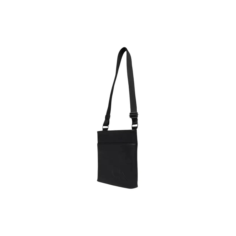 Calvin Klein Schwarze Herren-Umhängetasche aus Polyurethan mit elegantem, minimalistischem Design und verstellbarem Riemen, 19 x 21 x 4 cm