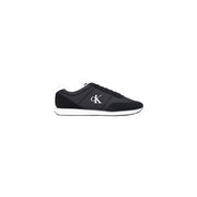 Schwarz Calvin Klein Herren-Sneaker aus Textil mit weißem Logo und weißer Sohle, entworfen für die Freizeit.