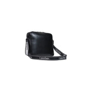 Calvin Klein Schwarze Herren-Laptoptasche (35 cm) mit markantem Logo-Webband, elegantem, mattem Leder und Logo-geprägtem Riemen