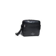 Calvin Klein Herren Laptoptasche mit auffälligem Logo, schwarz, 35 cm, glänzende Oberfläche und Markenlogo auf der Vorderseite