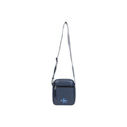 Dunkelblaue Calvin Klein Herren-Umhängetasche mit auffälligem Logo, dezentem Logo und verstellbarem Riemen, 18 cm breit