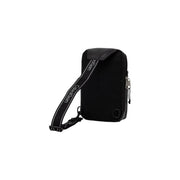 Calvin Klein Schwarze Herren-Umhängetasche mit auffälligem Logo, Mesh-Körper und kontrastierendem Lederbesatz