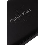 Schwarze Calvin Klein Herren-Geldbörse aus Leder mit geprägtem Logo aus Polyurethan, 22 cm breit