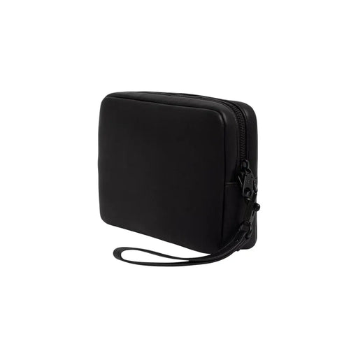 Calvin Klein Herren Bold Pouch, schwarze Nylon-Handgelenktasche mit Reißverschluss und passendem Riemen, 22 cm breit, Polyurethan