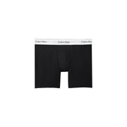 Black calvin klein boxer briefs with white waistband featuring the brand logo for men underwear use
