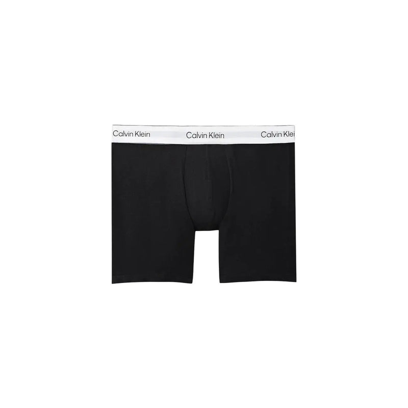 Black calvin klein boxer briefs with white waistband featuring the brand logo for men underwear use