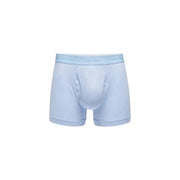 Light blue cotton Calvin Klein men boxer briefs with matching elastic logo waistband from red cotton 3 pack set