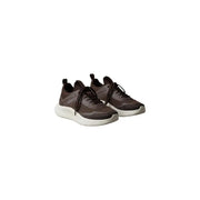 Calvin Klein Braune Herren-Schnürsneaker aus 100 % Polyester mit dunkelbraunem Mesh-Obermaterial aus Kunstleder und weißer Gummisohle