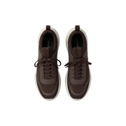 Braune Calvin Klein Herren-Sneaker mit Schnürung, Obermaterial aus Mesh und weißer Gummisohle aus 100 % Polyester