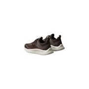 Braune Skechers-Sportschuhe für Herren mit weißer Gummisohle und Mesh-Obermaterial aus 100 % Polyester, Schnürdesign