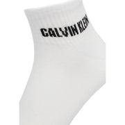 White calvin klein cotton ankle sock with black logo featured in calvin klein men cotton underwear collection