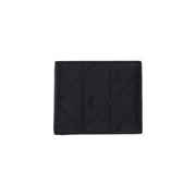 Schwarze Calvin Klein Herren-Geldbörse aus Leder mit Reißverschluss und geprägtem geometrischem Logo-Muster, Maße: B 7 x H 9 cm
