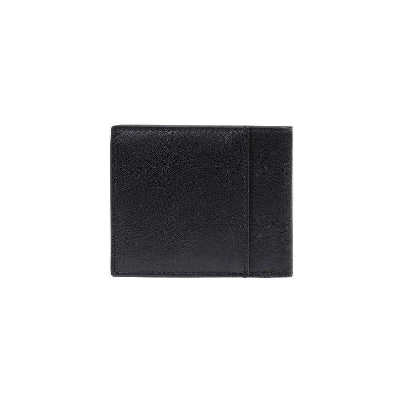 Calvin Klein Schwarze Herren-Ledergeldbörse mit minimalistischem Design und präziser Naht, 11 x 9,5 cm