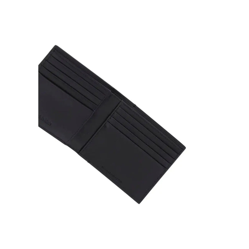 Calvin klein men wallet black leather with multiple card slots and minimalist design for everyday use