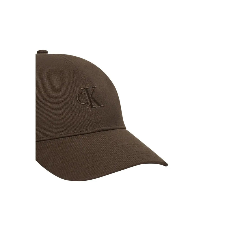 Braun Calvin Klein Herren-Baseballkappe mit Monogramm aus Baumwolle mit dezentem, gesticktem Logo, Einheitsgröße