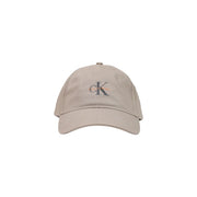Beige Calvin Klein Herren-Baseballkappe mit Monologo-Print aus Baumwolle mit gesticktem Logo