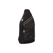 Calvin Klein Schwarze Herren-Schultertasche aus Polyamid mit netzartigem Gittermuster und silberfarbenen Reißverschlussdetails