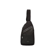 Calvin Klein Schwarze Herren-Schultertasche aus Polyamid mit dezentem Karomuster und grauen Akzentstreifen, 20 x 36 x 5 cm