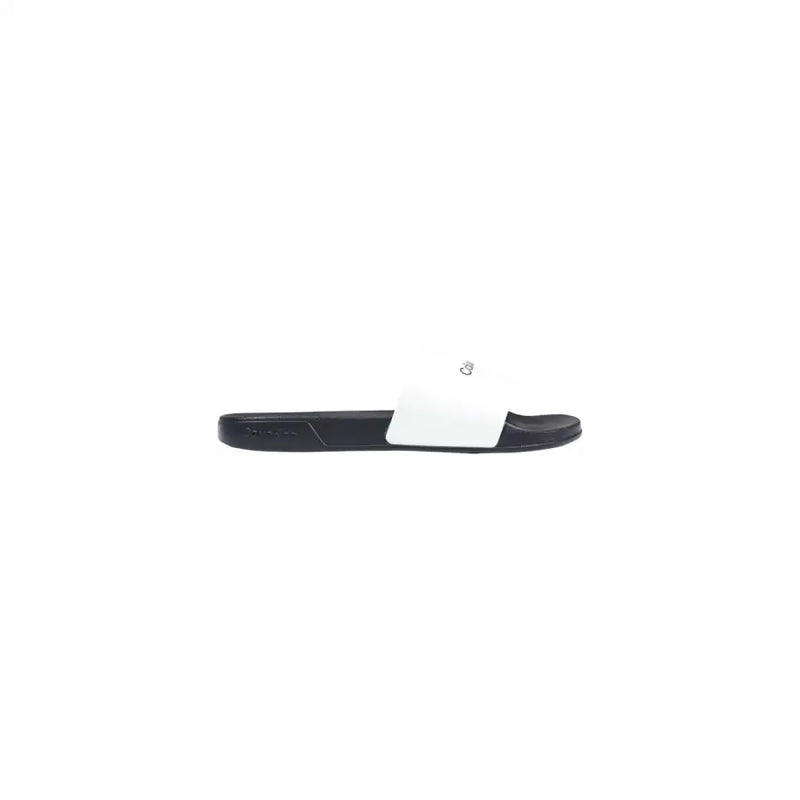 Schwarze Calvin Klein Herren-Sandalen mit offener Zehenpartie im minimalistischen Design aus Polyurethan