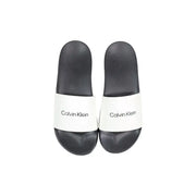 Schwarze Calvin Klein Herren-Sandalen mit offener Zehenpartie im minimalistischen Design aus Polyurethan