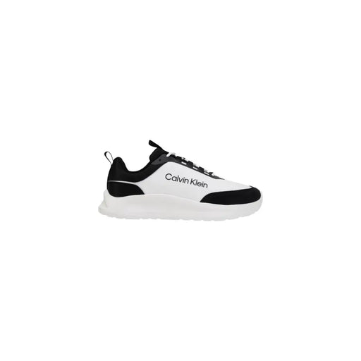 Calvin Klein Herren-Sneaker in Weiß und Schwarz mit elegantem, modernem Design und Schnürung aus Polyester
