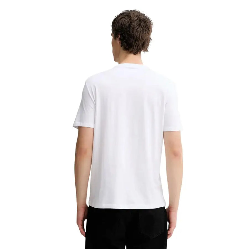 Calvin Klein men t-shirt white cotton with simple crew neck and short sleeves for casual wear