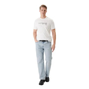 Calvin Klein Weißes Herren-T-Shirt aus Baumwolle mit Rundhalsausschnitt, schwarzem Calvin Klein-Logo (gegr. 1968) und CK-Emblem auf der Brust