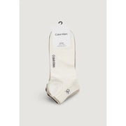 Calvin Klein Herren-Sneakersocken in Off-White mit schwarzem Besatz und Logo für bequemen Alltagsgebrauch