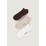 Dreier-Set Calvin Klein Herren-Knöchelsocken in Braun, Beige und Weiß aus komfortablem Baumwollmischgewebe