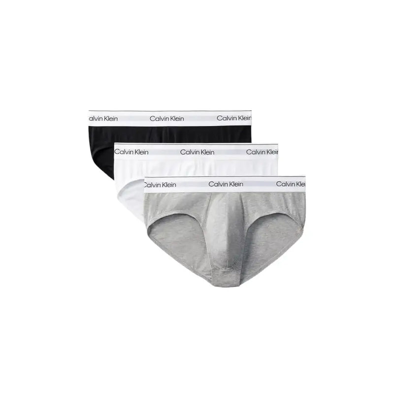 Calvin Klein Herren-Unterhosen in Schwarz, Weiß und Hellgrau mit charakteristischem elastischem Bund