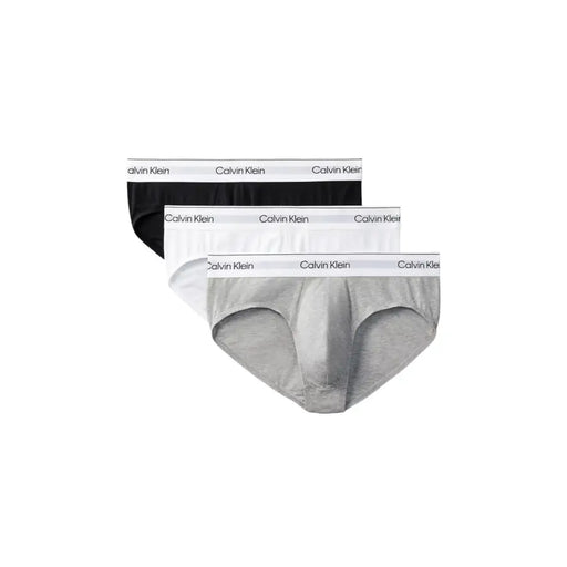 Calvin Klein Herren-Unterhosen in Schwarz, Weiß und Hellgrau mit charakteristischem elastischem Bund