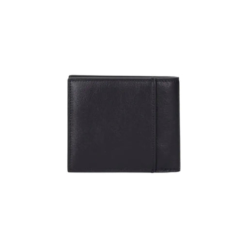Schwarzes Leder Calvin Klein Herren-Geldbörse mit minimalistischem Design und präziser Naht für den täglichen Gebrauch