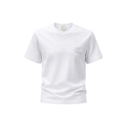 Calvin Klein Weißes Herren-T-Shirt aus Baumwolle mit kurzen Ärmeln und dezentem, gesticktem Logo auf der linken Brust.