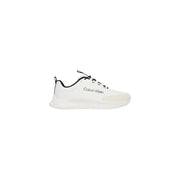 Calvin Klein Weißer Herren-Sneaker aus Polyester mit Schnürung, schwarzen Schnürsenkeln und elegantem, modernem Design für die Freizeit.