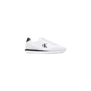 Calvin Klein Weißer Herren-Sneaker aus Textil mit Schnürung, schwarzen Akzenten und Logo für die Freizeit.