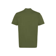 Calvin Klein Herren-T-Shirt aus olivgrüner Baumwolle mit kurzen Ärmeln und klassischem Rundhalsausschnitt
