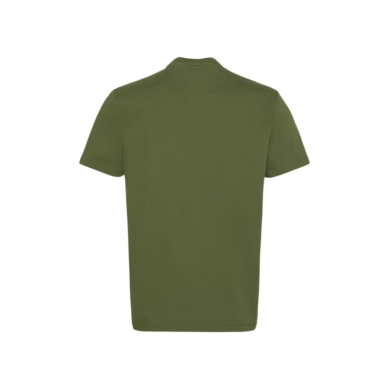 Calvin Klein Herren-T-Shirt aus olivgrüner Baumwolle mit kurzen Ärmeln und klassischem Rundhalsausschnitt