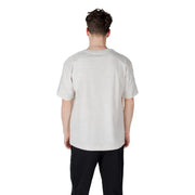 Calvin Klein Sport graues Herren-T-Shirt aus Baumwollmischgewebe mit schlichtem, cremeweißem Kurzarmdesign in lockerer Passform
