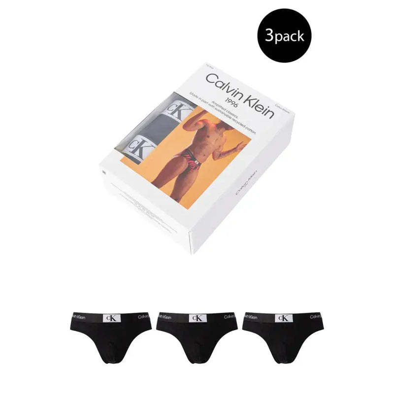 Calvin Klein Herrenunterwäsche, Slips, Dreierpack, schwarz, 1906 Baumwollmischung, bequem für den Alltag