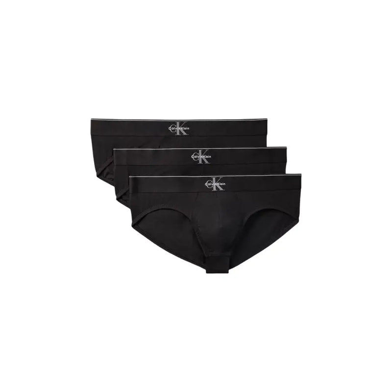 Schwarz Calvin Klein Herrenslips mit elegantem, minimalistischem Design und dezentem weißen Logo am Bund für den Alltag