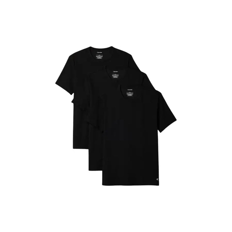 Schwarz Calvin Klein Kurzärmelige T-Shirts mit minimalistischem Design und dezentem Branding an Kragen und Saum für Herrenunterwäsche