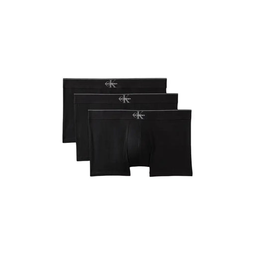 Schwarze Calvin Klein Boxershorts mit dezentem weißen Logo am Bund aus Baumwolle für Herrenunterwäsche