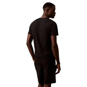 Schwarzes kurzärmeliges Baumwollhemd t-shirt mit Rundhalsausschnitt aus der Herrenunterwäschekollektion von Calvin Klein