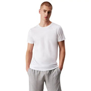 Weißer Baumwollpullover mit Rundhalsausschnitt t-shirt Aus der Calvin Klein Herrenunterwäschekollektion – entworfen für Komfort und Stil