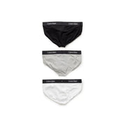 Calvin Klein Herrenunterwäsche, Slips im Dreierpack in Schwarz, Grau und Weiß mit charakteristischem elastischem Bund
