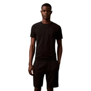 Calvin Klein Herrenunterwäsche, schwarz, kurzärmelig, Rundhalsausschnitt, Baumwolle t-shirt ideal für bequemes Tragen im Alltag