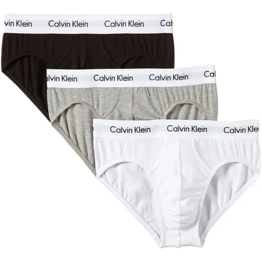 Calvin Klein Herrenunterwäsche, Slips in Schwarz, Hellgrau und Weiß mit markentypischem elastischem Bund für optimalen Tragekomfort